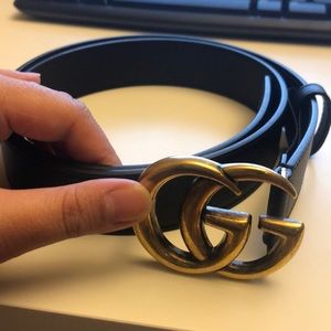 Gucci 1 inch logo belt size 85